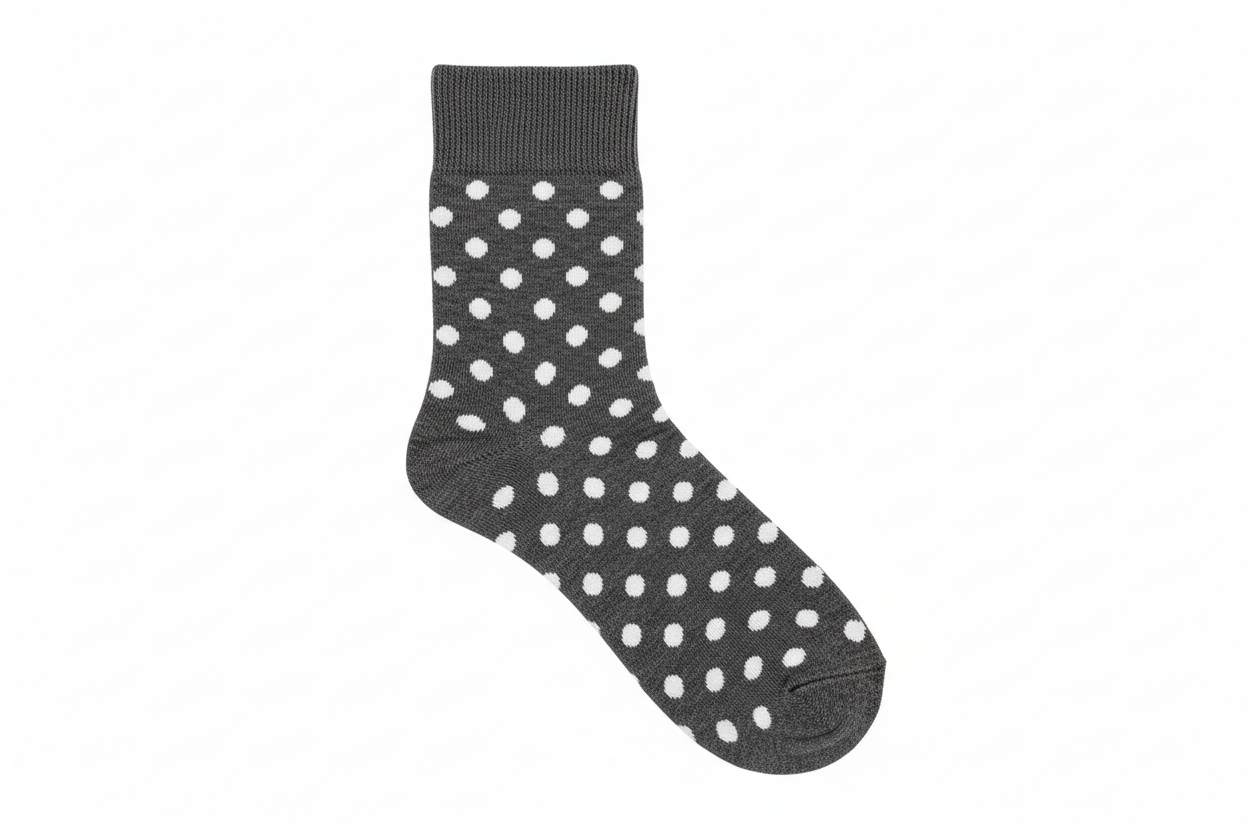 Polka Dot Socks - Charcoal & White